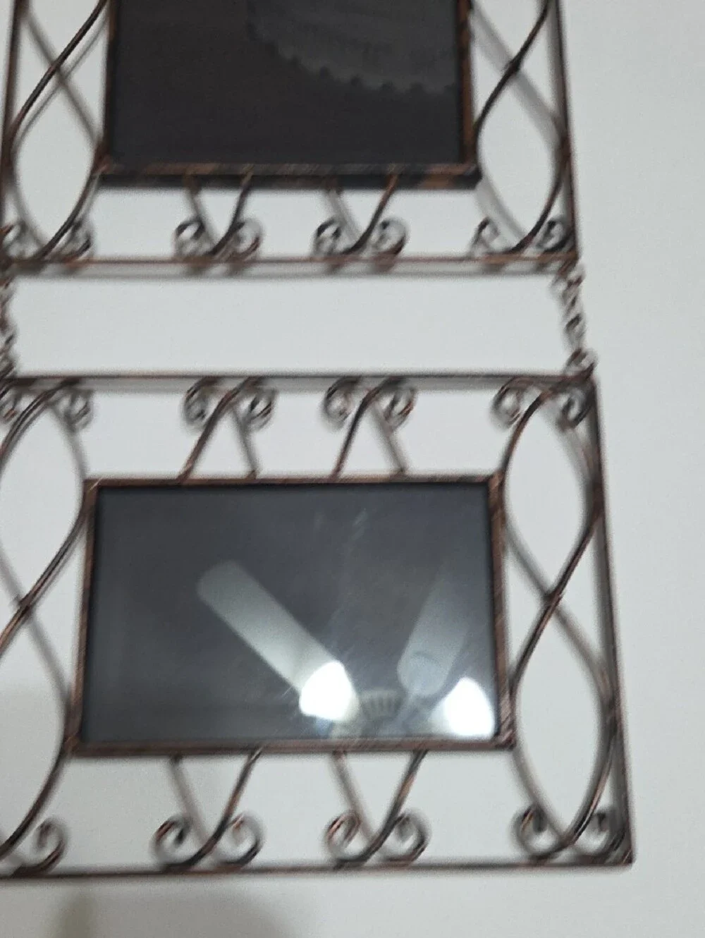 Three-Panel Decorative Metal Wall Frame in Bronze